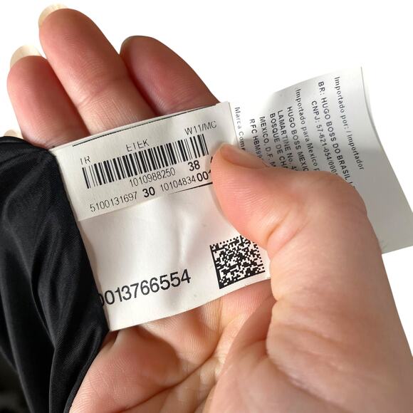 BOSS By Hugo Boss Valbone Black Mixed Material Classic Pencil Skirt SZ 6 - Picture 9 of 12